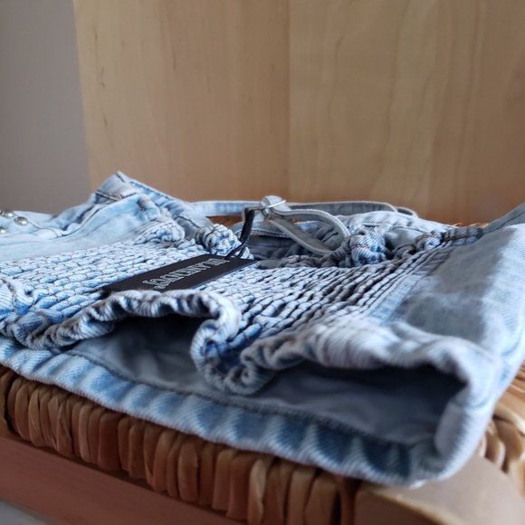 Embellished Denim Crop Top Size Small NEW! - Picture 9 of 14